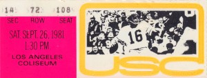 USC Trojans Football Ticket Stub Art Reproduction Print